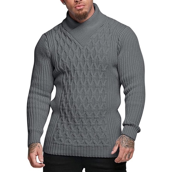 Other - New Mens Cardigan Uniquely Diamond Knitted Sweater Multiple Sizes